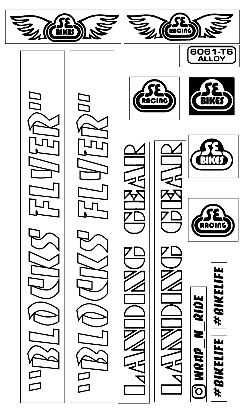 SE BIKES "FLYER" Outline (Replica Type Origine)